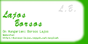 lajos borsos business card